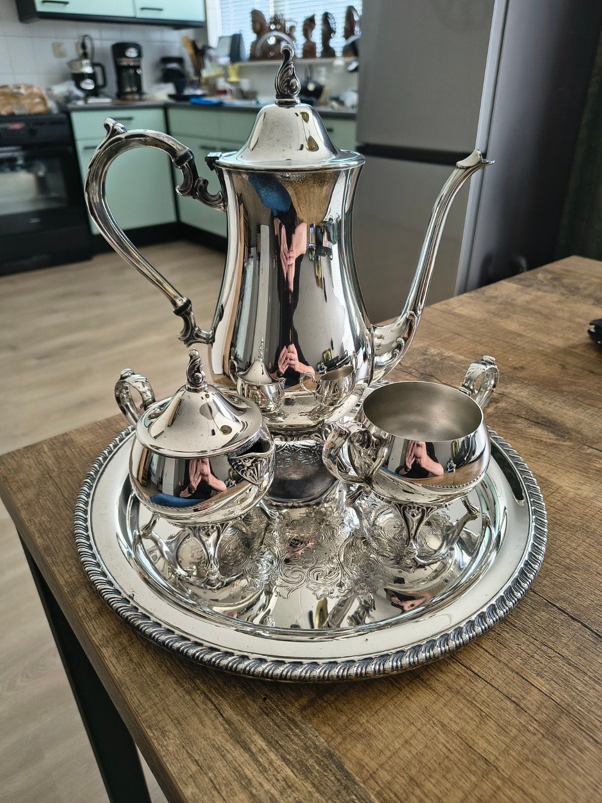 Vintage verzilverd koffie en theeservies van Oneida Ltd, Ophalen of Verzenden