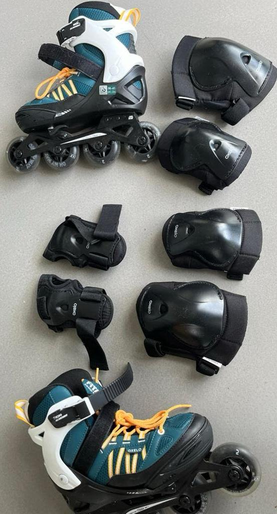 Oxelo inline skates en beschermset voor kinderen, Sport en Fitness, Skeelers, Overige merken, Verstelbaar, Kinderen, Ophalen of Verzenden