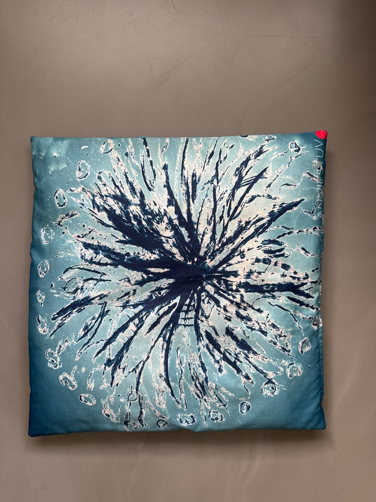 Uniek Design Sierkussen met Abstract Patroon, Blauw, Met print, Vierkant, Ophalen of Verzenden