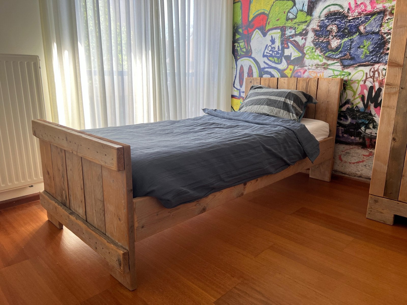 Eenpersoonsbed 200x90 cm met Bossflex 400 lattenbodem, Ophalen, Gebruikt, 90 cm, Eenpersoons