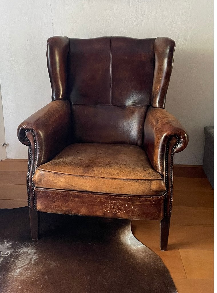 Oorfauteuil met karakter, Ophalen, Gebruikt, Klassiek retro, 75 tot 100 cm