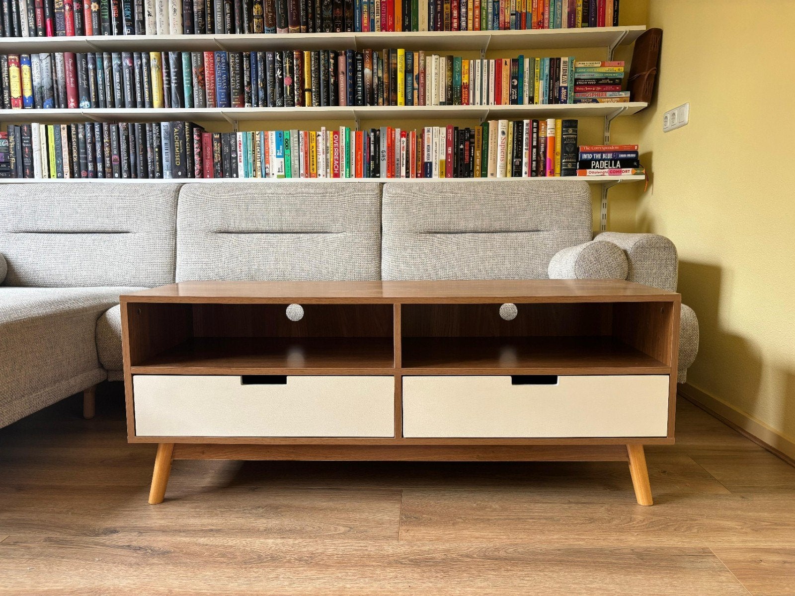 TV-meubel Leitmotiv - Midcentury modern, Ophalen, 100 tot 150 cm, Modern, Scandinavisch, Zo goed als nieuw