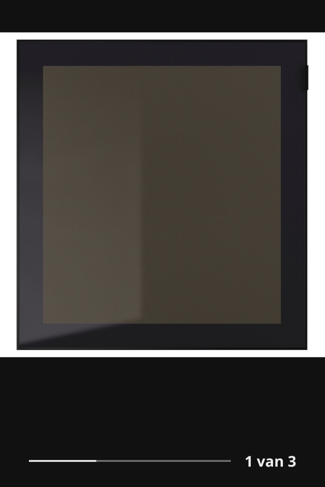 Glassvik 2 vitrinedeuren zwart/ rookkleurig glas 60 x 64 cm, IKEA, Ophalen, Zwart