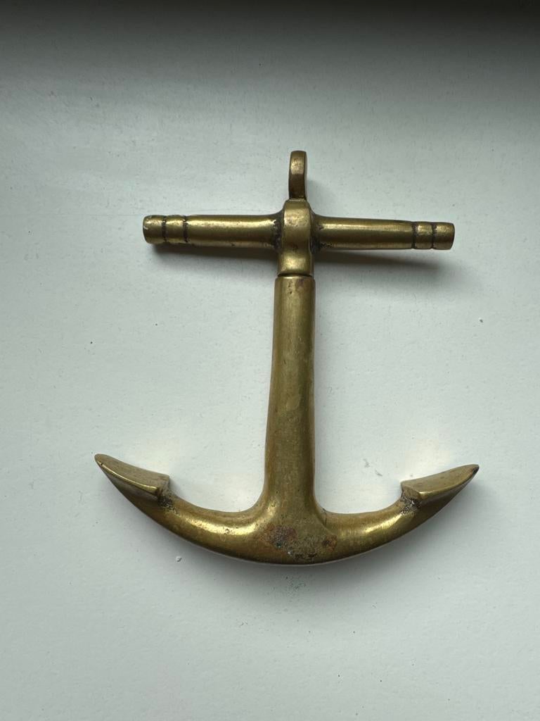 Vintage Messing Anker Kurkentrekker - Maritieme Decoratie, Antiek en Kunst, Antiek | Koper en Brons, Ophalen of Verzenden, Koper