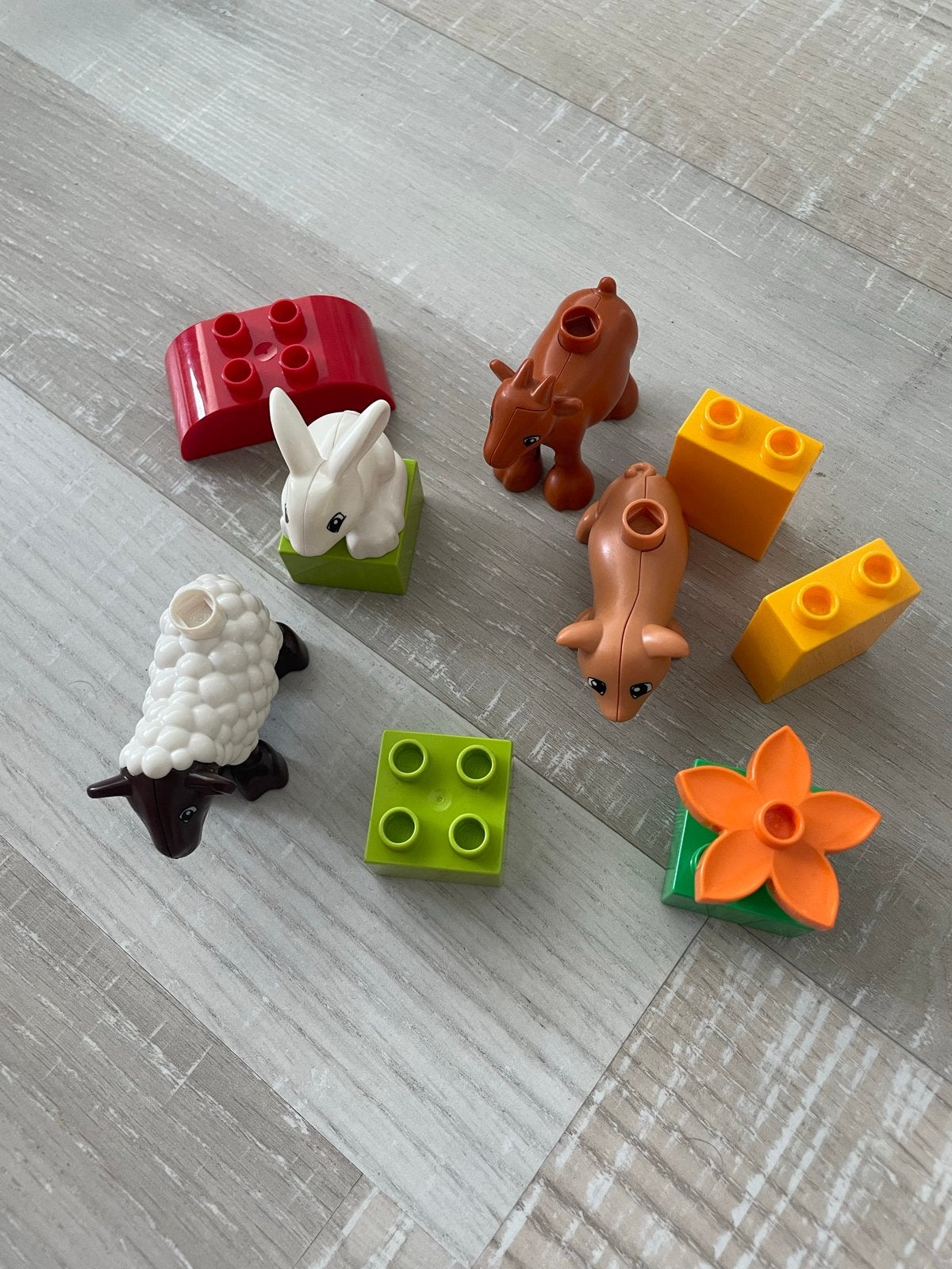 Duplo boerderijdieren 10522 - Konijn, schaap, kalfjes, Gebruikt, Ophalen of Verzenden, Compleet, Duplo