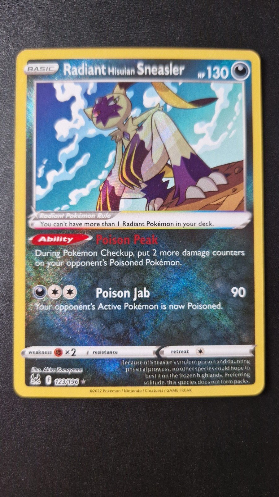 Radiant Hisuian Sneasler 123/196 Sword&Shield Lost Origin, Ophalen of Verzenden, Nieuw, Losse kaart