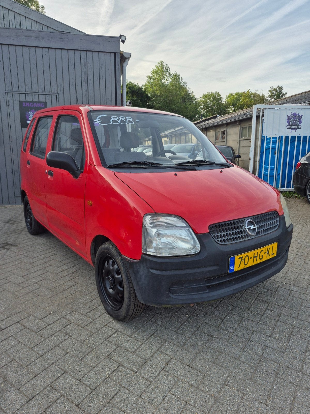 Opel Agila 1.0 I 12V 2001 Rood, Auto's, Voorwielaandrijving, 15 km/l, 31 €/maand, 973 cc