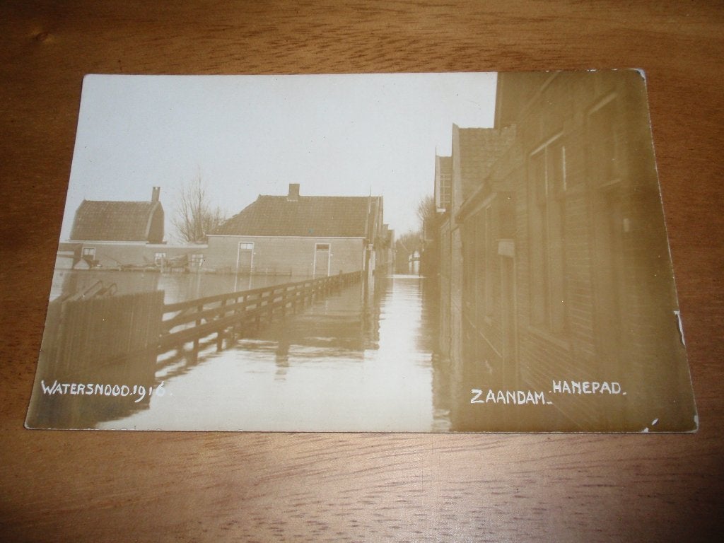 Fotokaart Watersnood 1916 Zaandam Hanepad, Verzenden, Voor 1920, Ongelopen, Noord-Holland