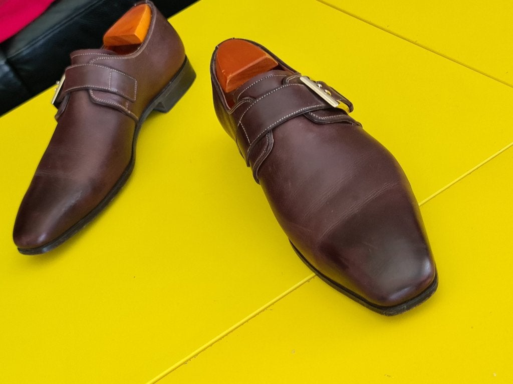 Prachtige Santoni gesp schoenen met bruine kleur 40/5