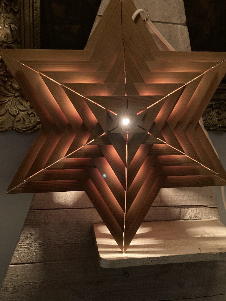 Vintage houten kerstster, Ophalen of Verzenden, Gebruikt