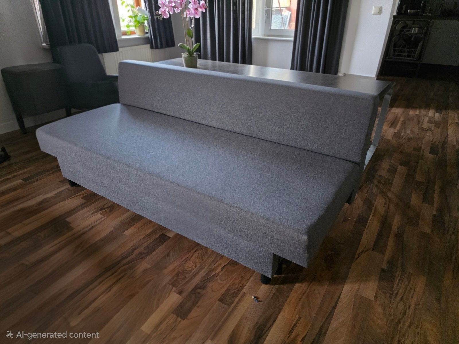 IKEA ÄLVDALEN 3-zits slaapbank, Knisa grijs-beige, Modern, Scandinavisch, Driepersoons, 75 tot 100 cm, Ophalen of Verzenden