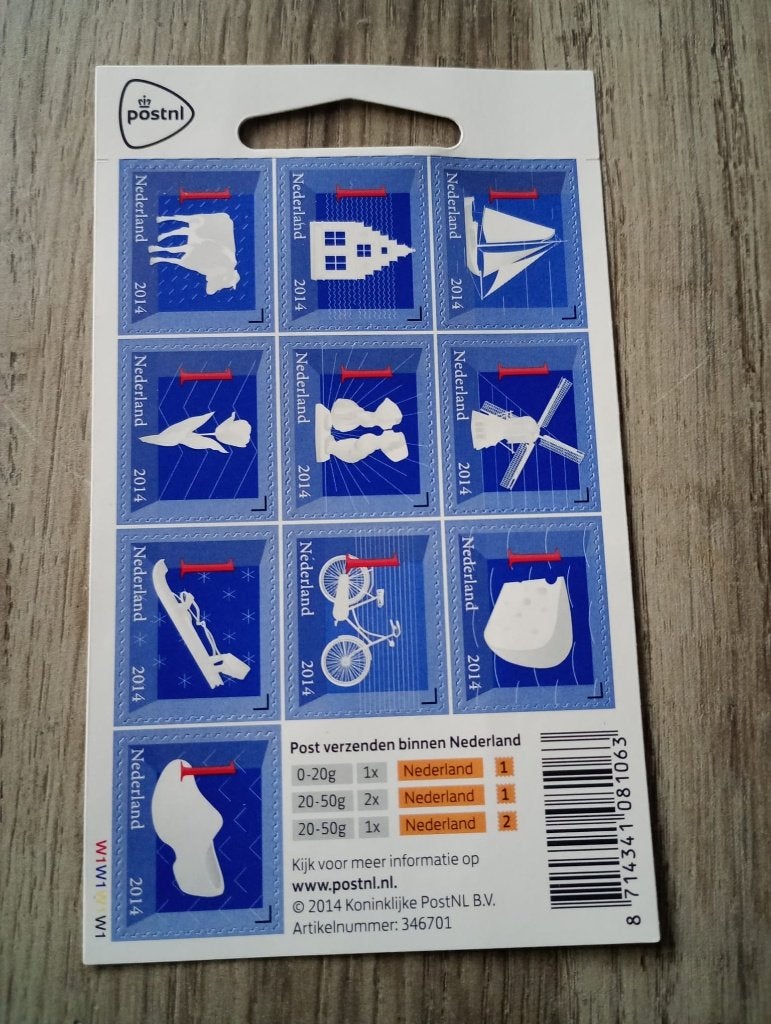 Velletje met 10 ongebruikte PostNL postzegels uit 2014, Ophalen of Verzenden, Na 1940, Postfris