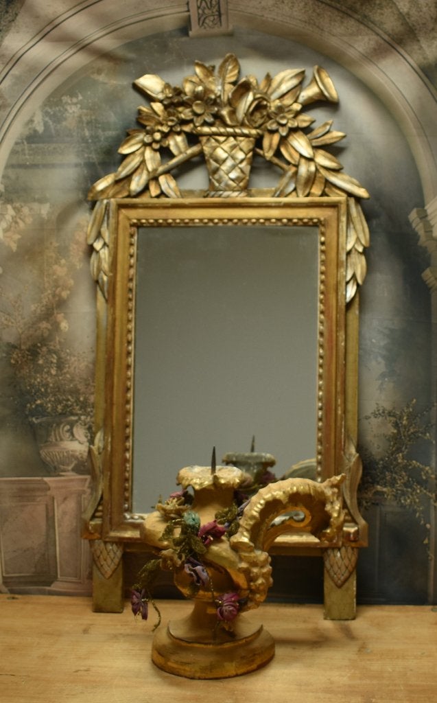 Oude Franse  Bruid spiegel."Uit Aletta's Tijd", Antiek en Kunst, Ophalen of Verzenden, Rechthoekig, Minder dan 50 cm, Minder dan 100 cm