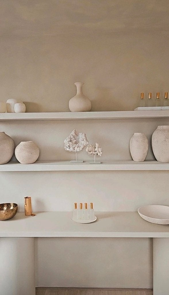 Prachtige beton cire vaas, 32 cm, Beige, Ophalen of Verzenden, Zo goed als nieuw