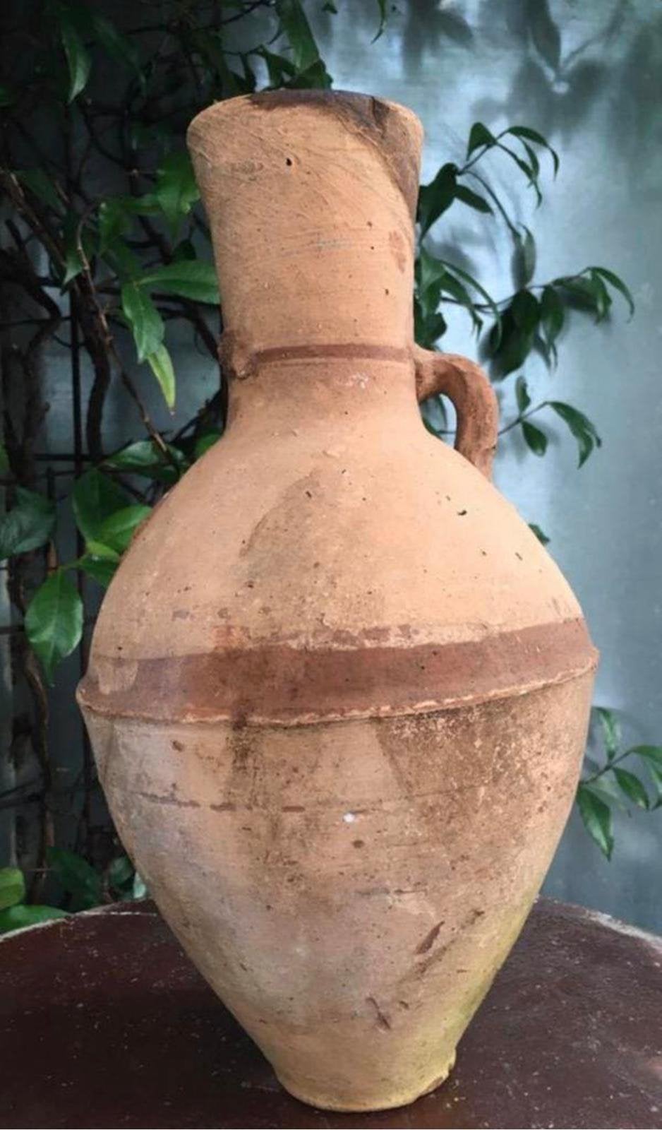 Antieke terracotta kruik 35,5cm groot uniek ambachtswerk, Ophalen, Gebruikt