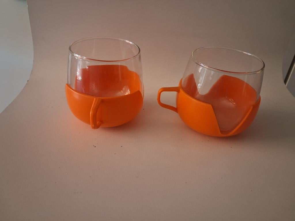 2 Retro theeglazen, Ophalen of Verzenden