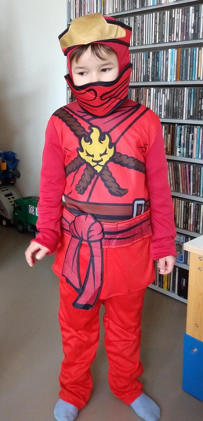 Ninjago Kay ninja kostuum pak Lego maat 116 - 122, Ophalen of Verzenden, Gebruikt, Jongen of Meisje