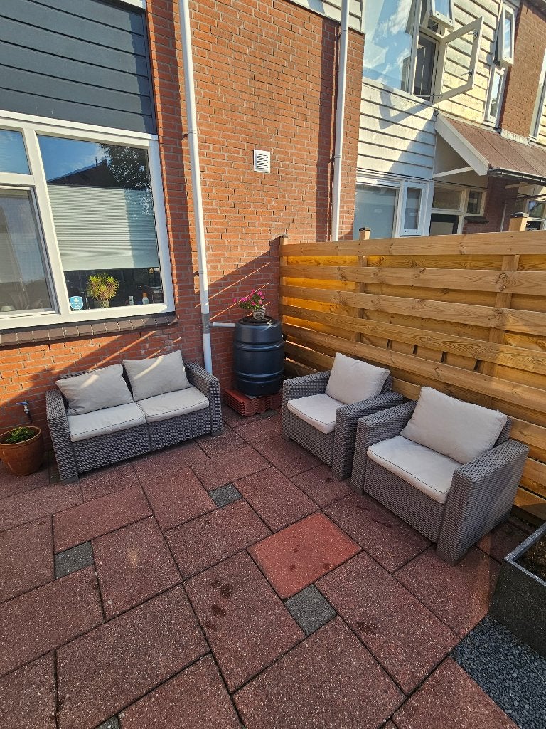 Loungeset 3-delig met kussens Allibert California (Keter), Tuin en Terras, Ophalen, 4 zitplaatsen, Kunststof, Zo goed als nieuw