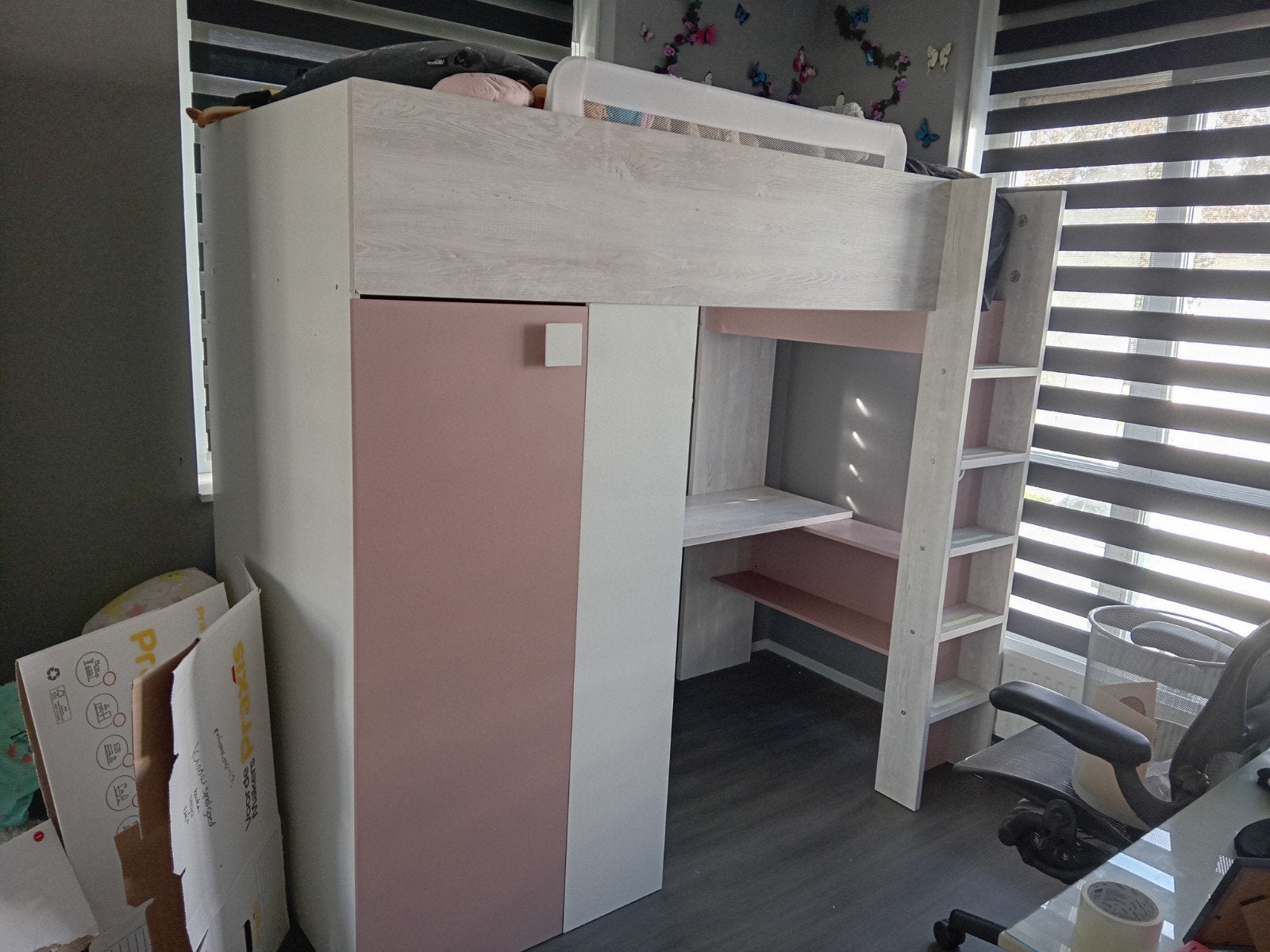 Hoogslaper met bureau en kast ruimte, Ophalen, Zo goed als nieuw, Hoogslaper