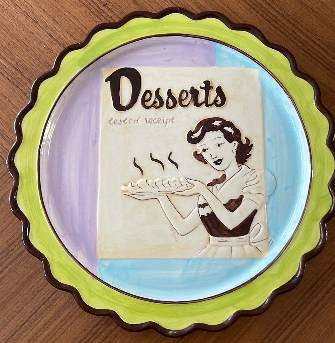 35cm taartschaal ‘Desserts Tested Recipes L. Dake & Zn., Ophalen, Gebruikt, Overige merken, Keramiek
