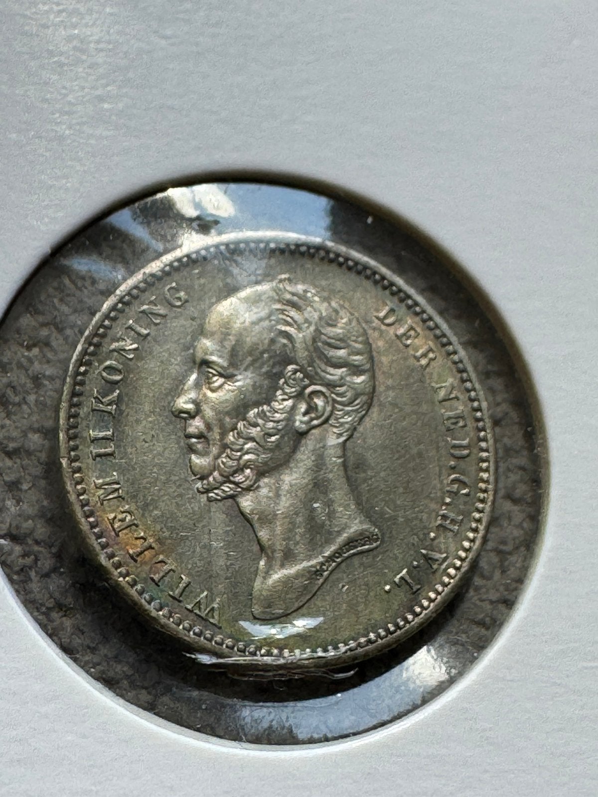 Zilveren 25 Cents Willem II uit 1849, Zilver, 25 cent, Ophalen of Verzenden, Losse munt