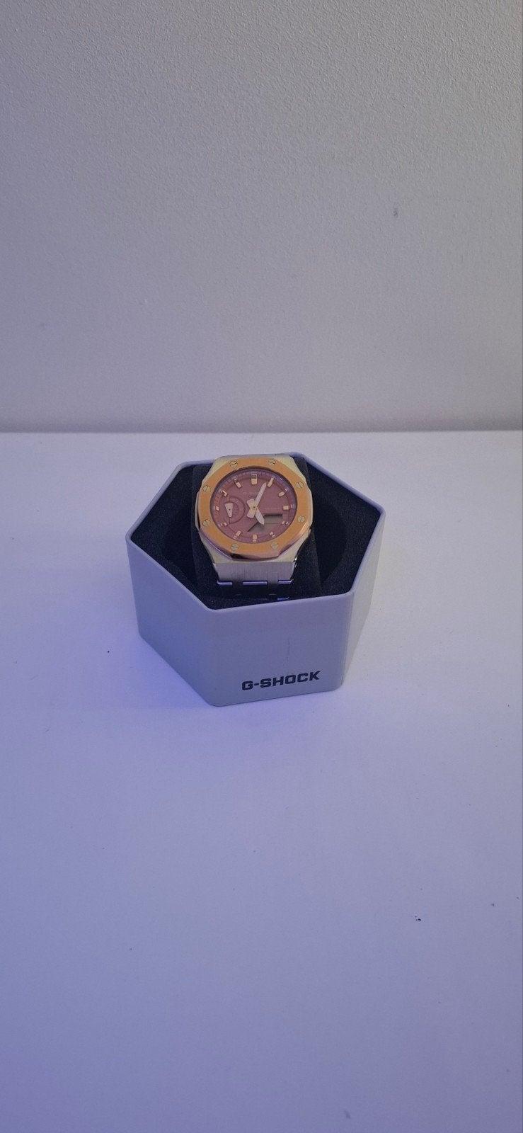 Casio G-Shock Mod Roze met RVS Band, Overige merken, Staal, Staal, Polshorloge