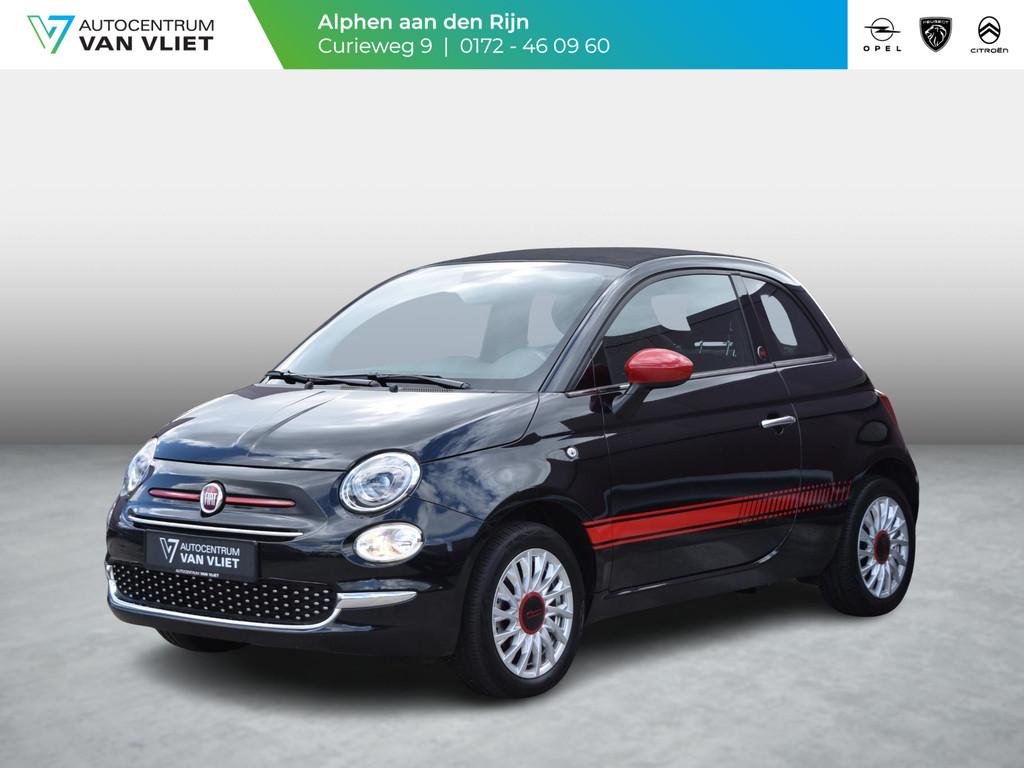 Fiat 500 C 1.0 Hybrid RED CABRIO | CAMERA | AIRCO | LICHTMET, Auto's, 12 maanden, Stof, Euro 6, 4 stoelen