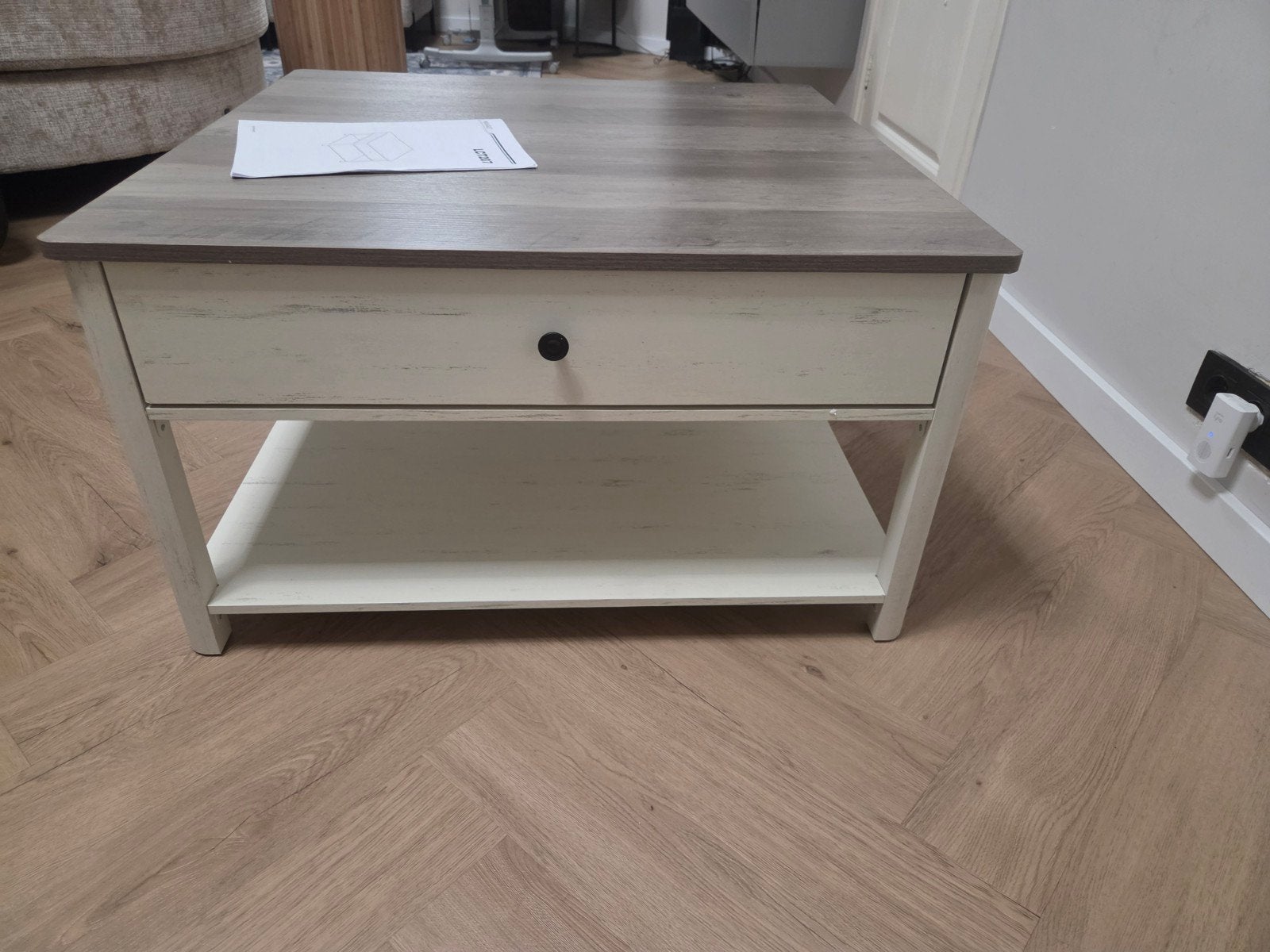 VASAGLE salontafel met 2 lades, opbergruimte, Ophalen, 50 tot 100 cm, Nieuw, 50 tot 100 cm