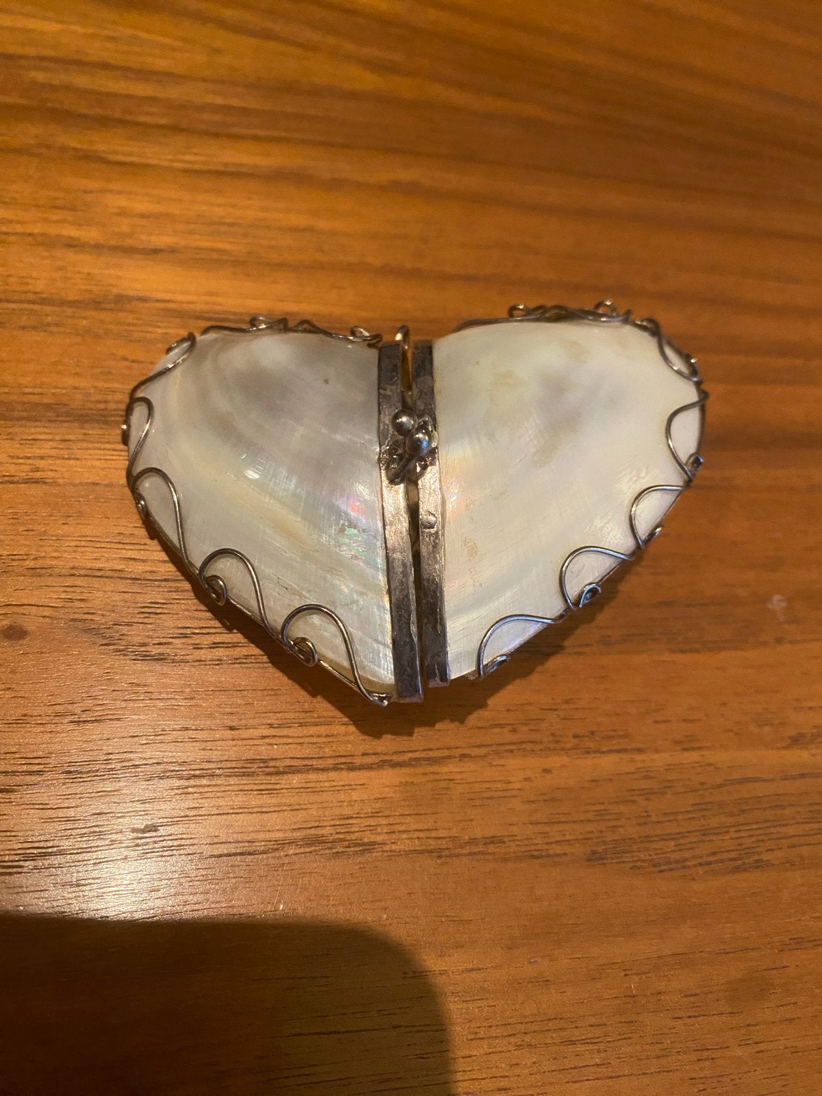 Antiek Parelmoer Rozenkrans Doosje met Zilveren Montuur, Antiek en Kunst, Ophalen of Verzenden