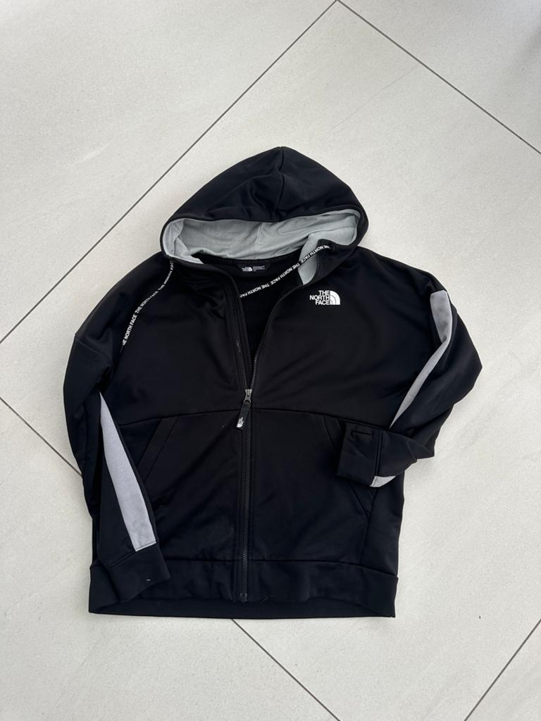 The North Face Zwarte Hoodie met Rits en Logo, Ophalen of Verzenden, Gedragen, Maat 42/44 (L), Zwart