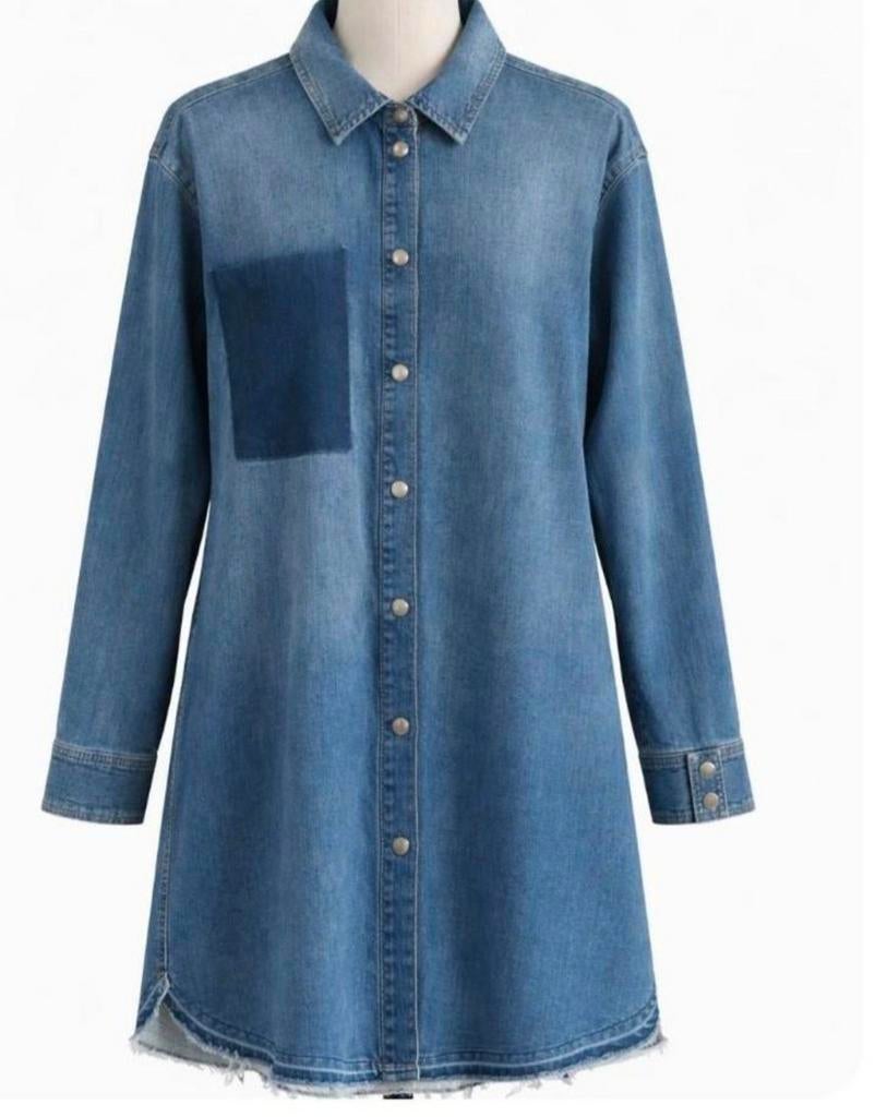Vanilia spijkerjas/blouse mt 42 met drukknopen, Vanilia, Maat 42/44 (L), Gedragen, Verzenden