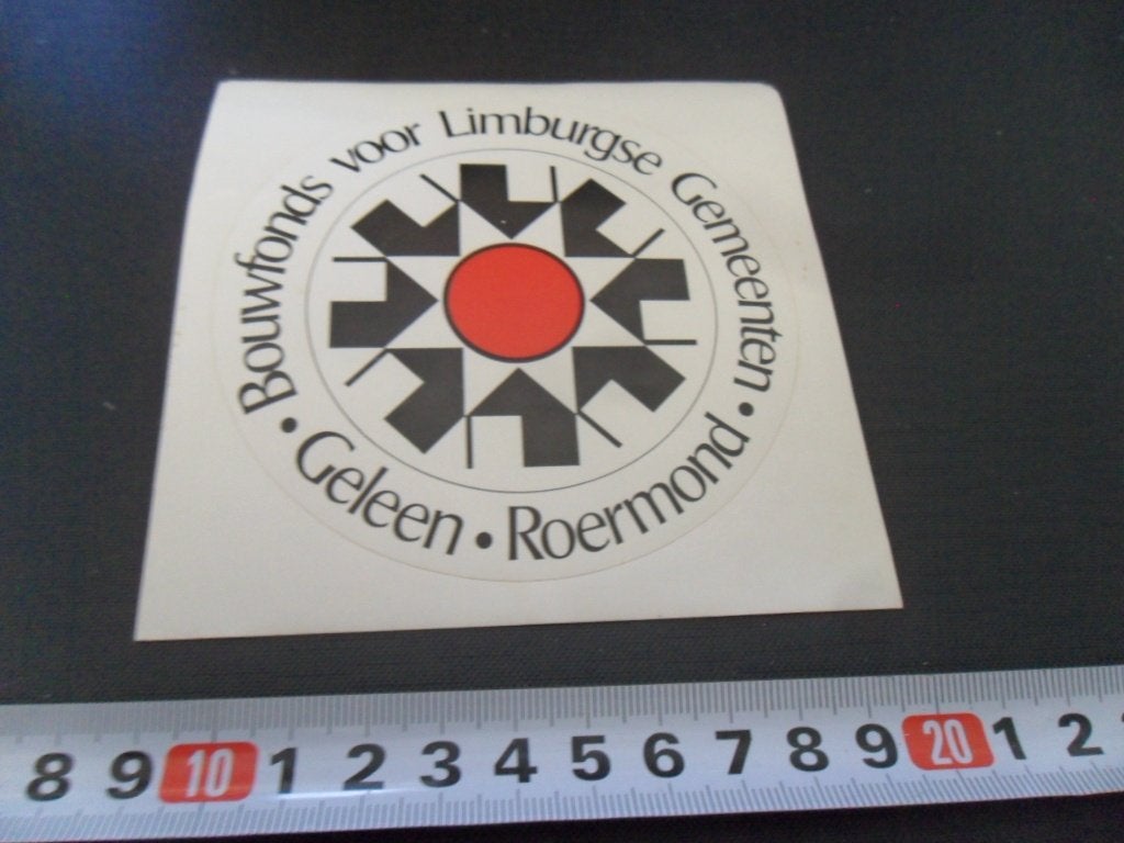 sticker Bouwfonds voor Limburgse Gemeenten Geleen Roermond*, Ophalen, Zo goed als nieuw