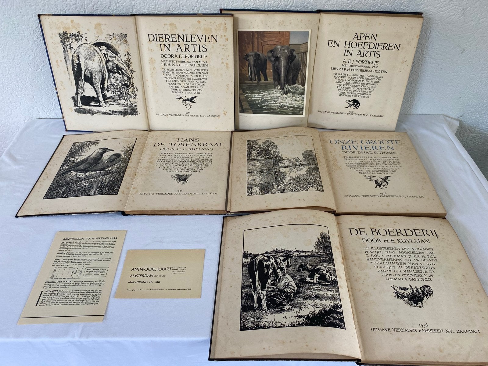 Verkade Albums: Dierenleven, Apen, Hans de Torenkraai, etc., Ophalen of Verzenden, Gelezen
