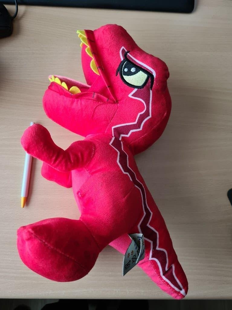 Rode Dinosaurus Knuffel - Berentoys, Gebruikt, Overige merken, Dinosaurus, Ophalen of Verzenden