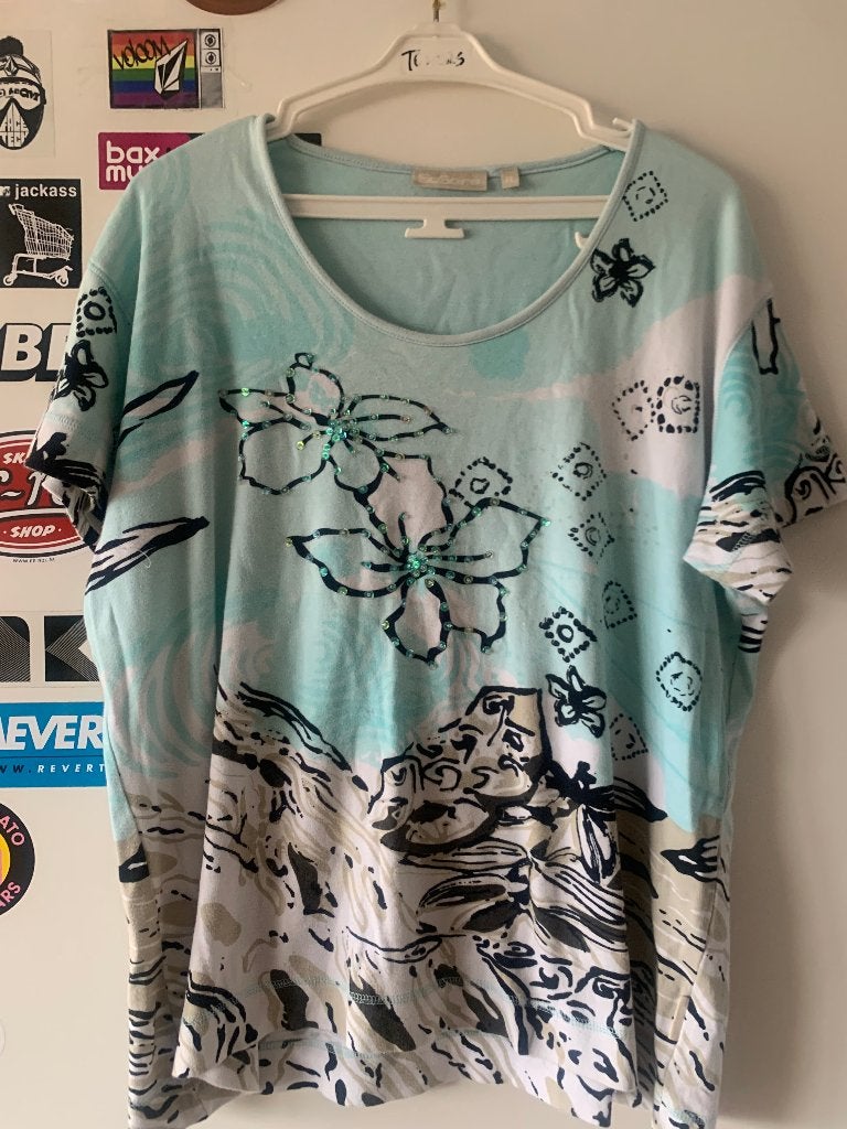 Sosoire shirt maat EL(nr.35 D9), Kleding | Dames, Ophalen of Verzenden, Gedragen, Maat 46/48 (XL) of groter, Meerkleurig