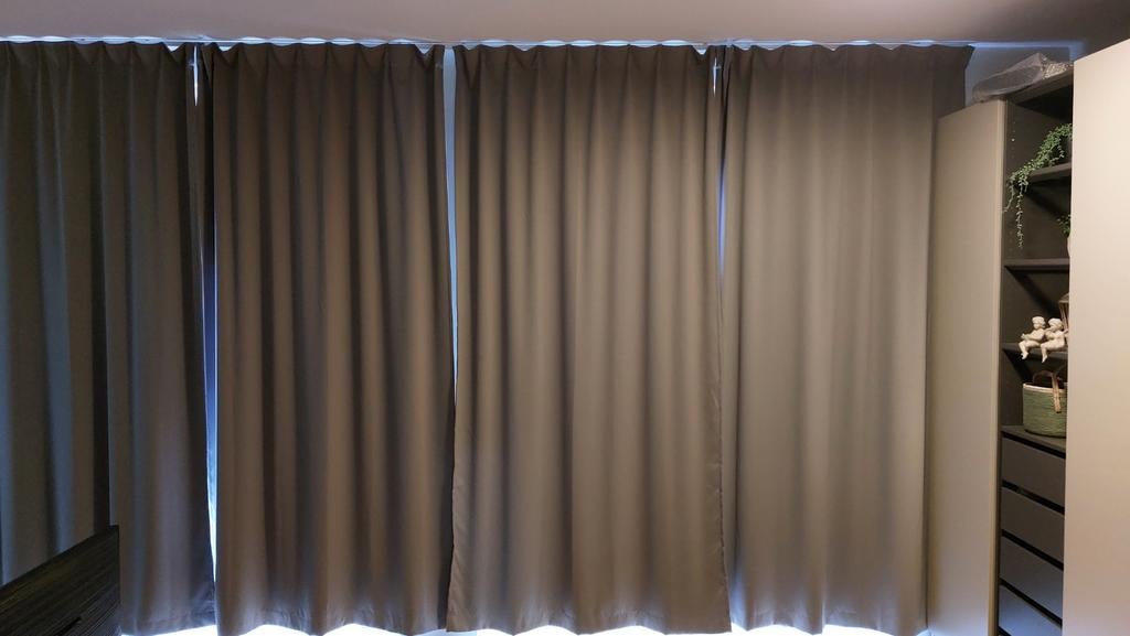 Ikea Majgull gordijnen grijs/antraciet 4 stuks (2 x 2), 100 tot 150 cm, 200 cm of meer, Ophalen of Verzenden, Zo goed als nieuw