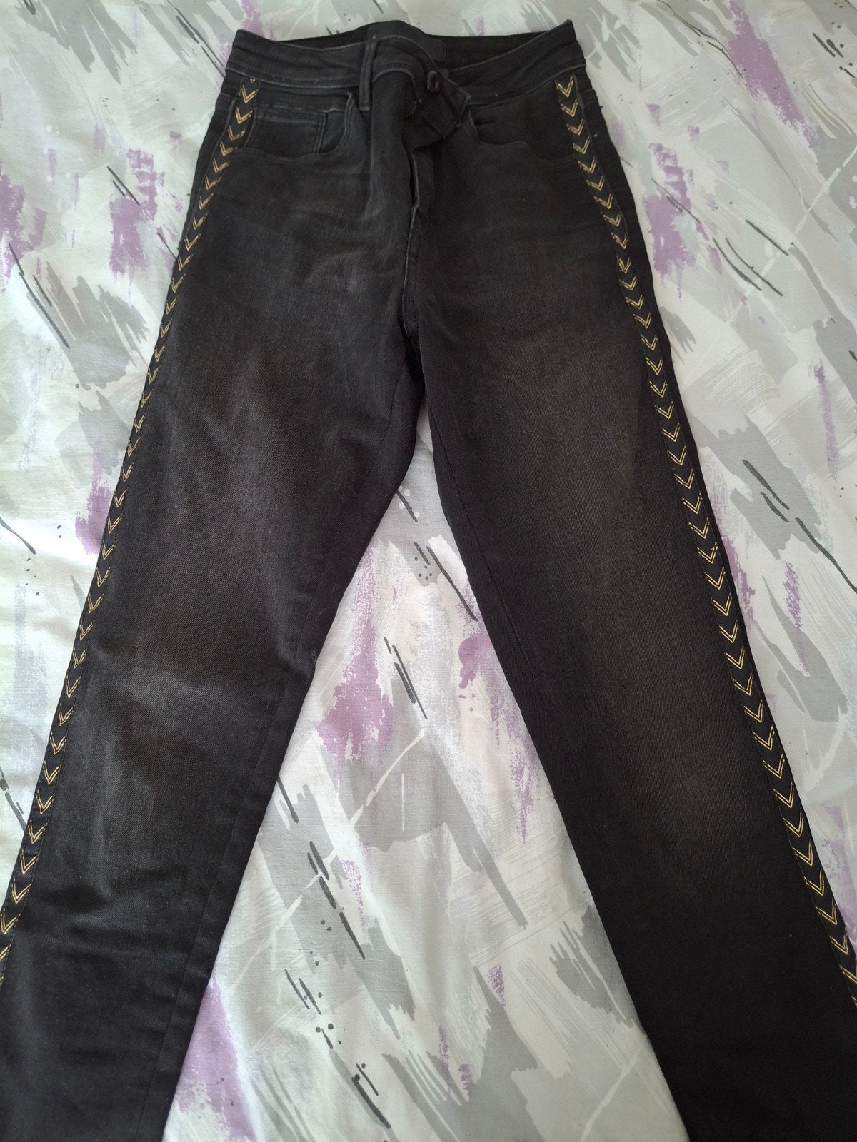 Seven Sisters Zwarte Jeans Maat 25 met Gouden Details, Seven Sisters, Zwart, Ophalen of Verzenden, Zo goed als nieuw
