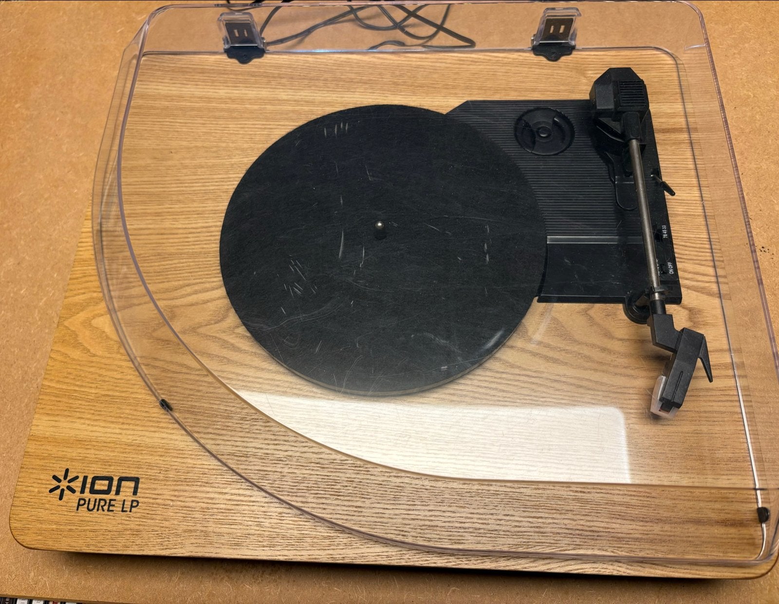 Ion Pure LP Platenspeler - Houten Look met USB, Audio, Tv en Foto, Platenspelers, Zo goed als nieuw, USB-aansluiting, Platenspeler