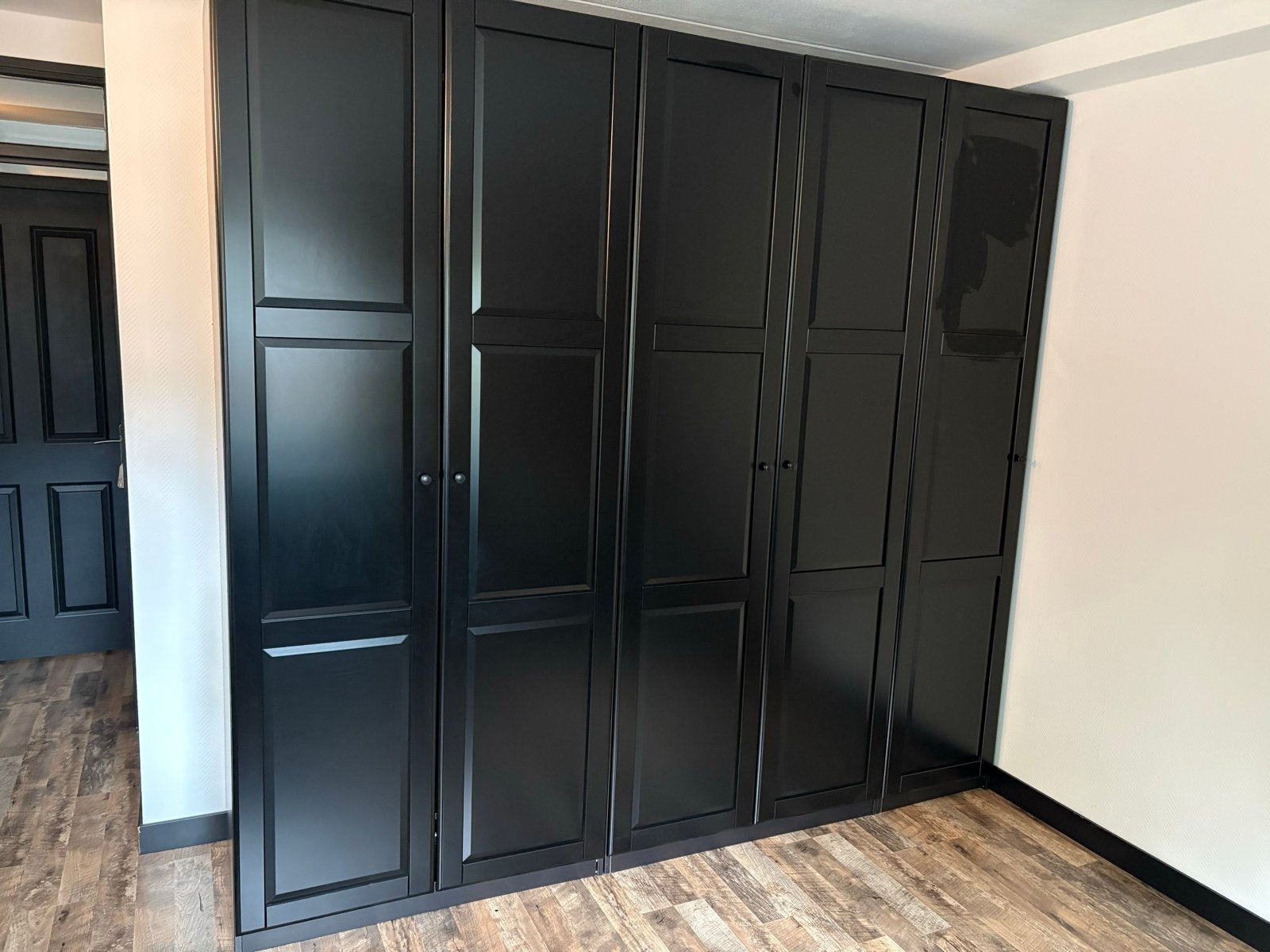 Zwarte Pax kast met lades en ophangstangen - 250x236x60 cm, Ophalen, Gebruikt, 200 cm of meer, Met lade(s)