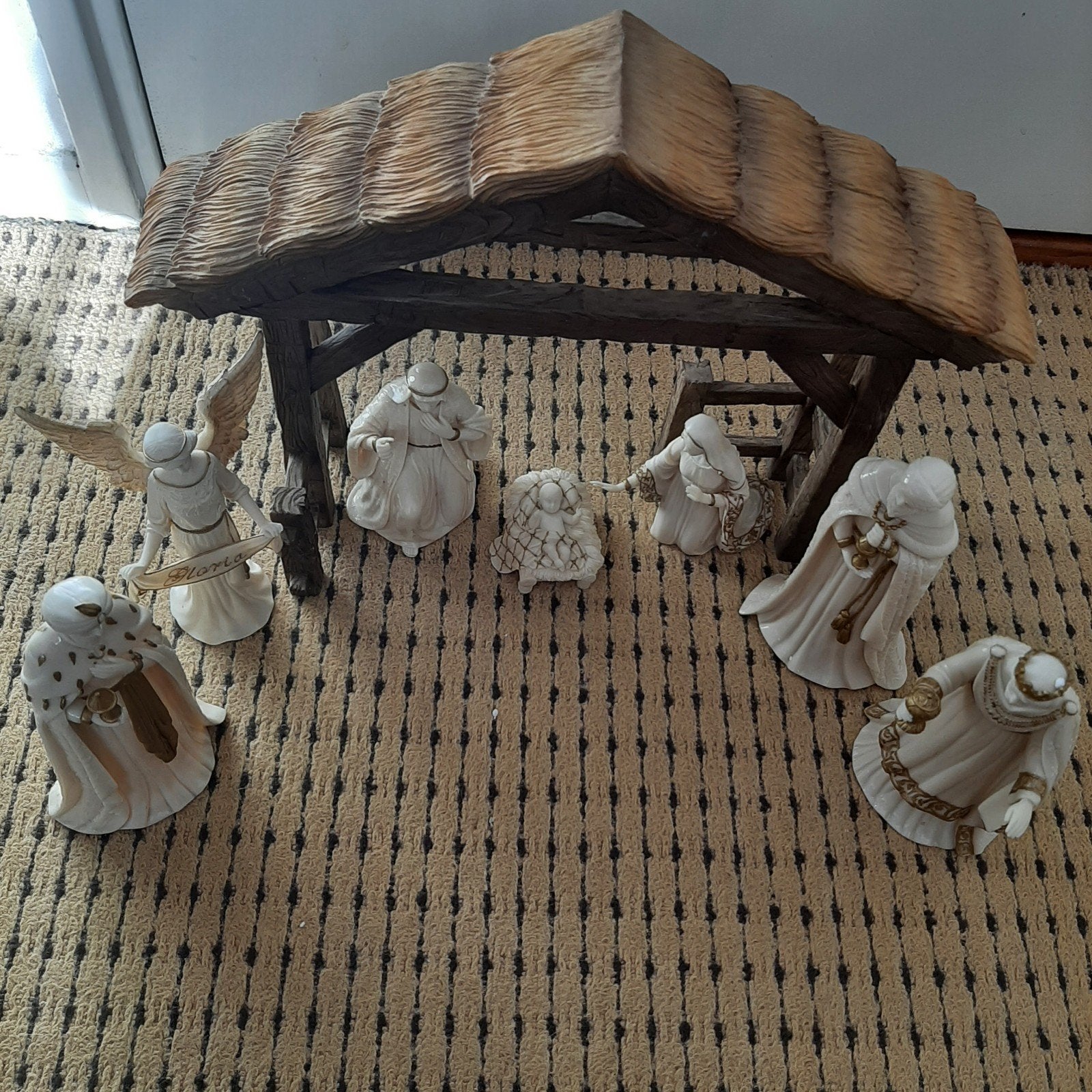 CloudWorks Kerststal Beeldjes Set - Engel en 3 Koningen 18cm, Ophalen of Verzenden, Zo goed als nieuw
