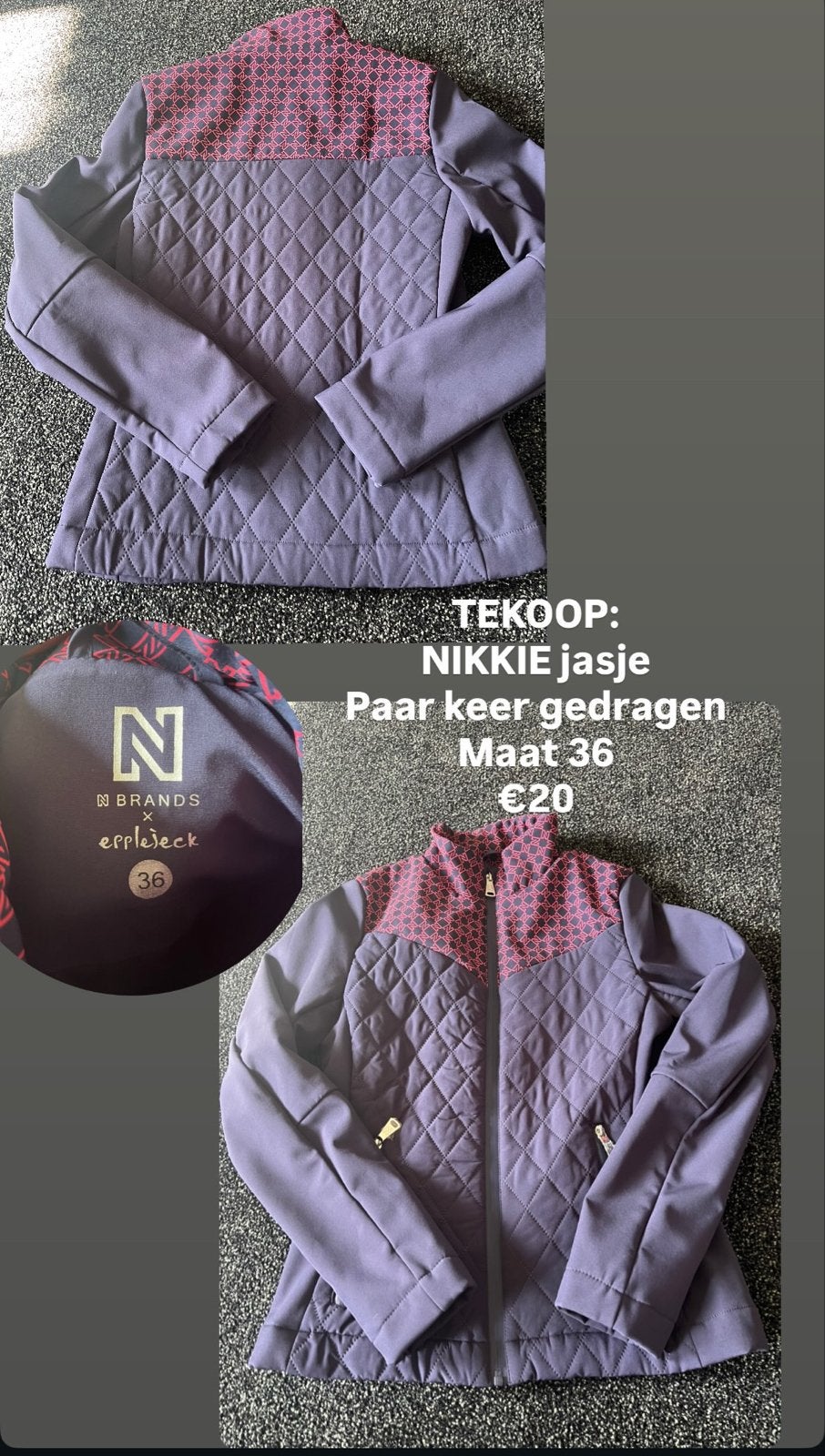 Nikkie x Epplejeck jasje maat 36, Ophalen of Verzenden, Gedragen, Maat 36 (S), Paars