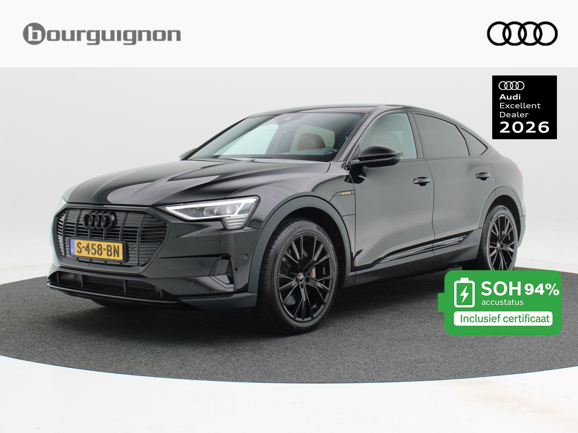 Audi e-tron Sportback 55 quattro 95kWh | Camera | Full LED |, Auto's, Automaat, Stof, Zwart, 95 kWh