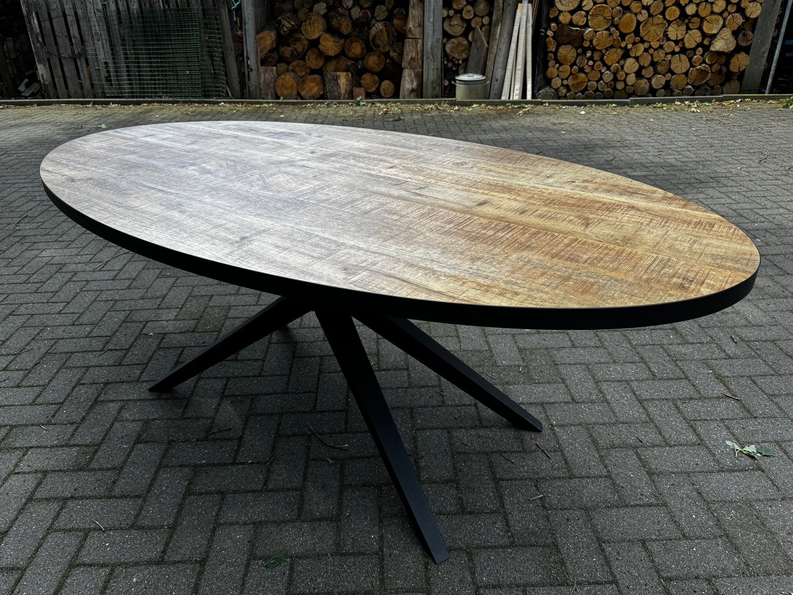 Ovale eettafel 200x100x76,5 cm, Huis en Inrichting, Tafels | Eettafels, Ophalen, 100 tot 150 cm, 200 cm of meer, Zo goed als nieuw