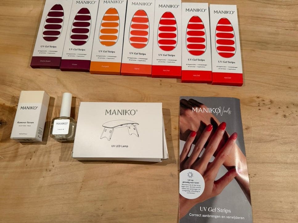 Maniko UV Gel Strips Starterspakket met Lamp en Accessoires, Ophalen of Verzenden, Nieuw, Verzorging