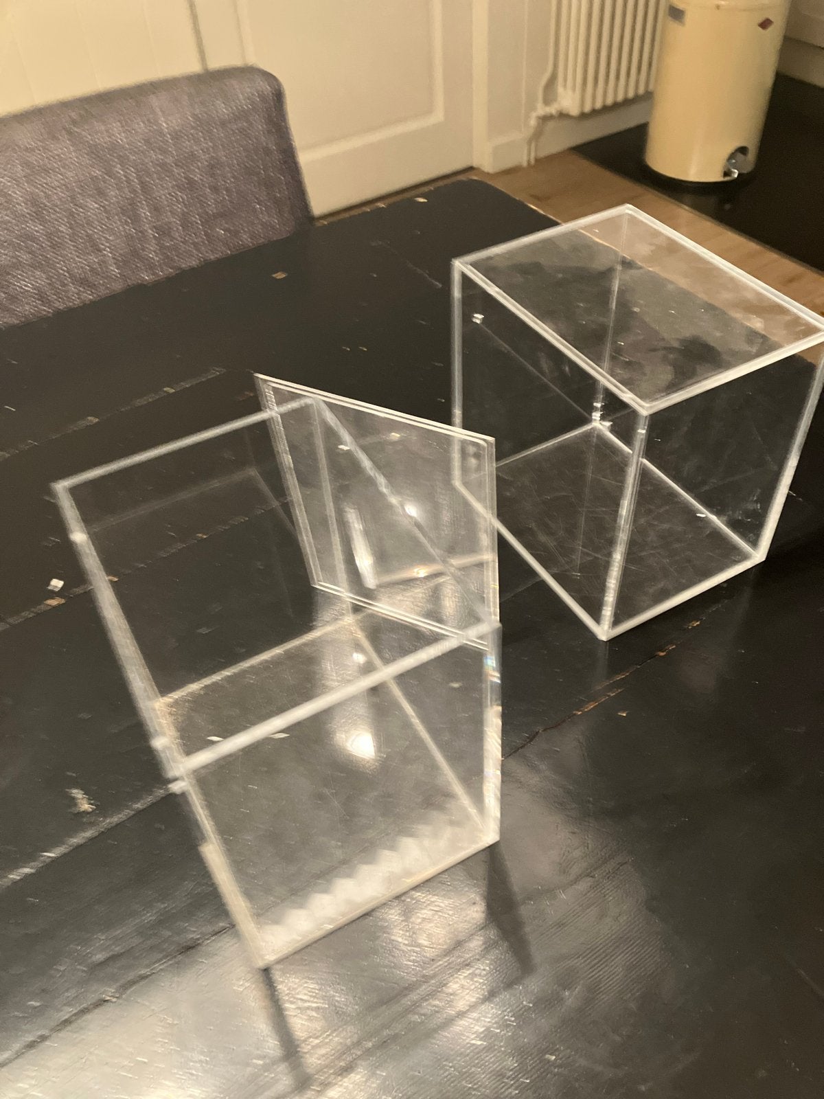 2 Plexiglas Kistjes met Deksel - 15x20x20 cm, 5 mm dik, Gebruikt, Ophalen of Verzenden, 5 – 50, Minder dan 50 cm