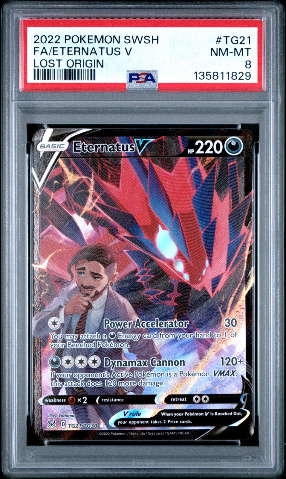 Pokemon Eternatus V Lost Origin TG21 PSA 8, Ophalen of Verzenden, Nieuw, Losse kaart, Foil