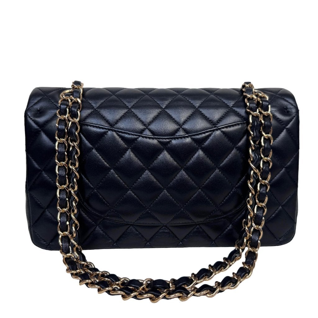 Chanel classic double flap zwart goud hardware handtas ghw image 3