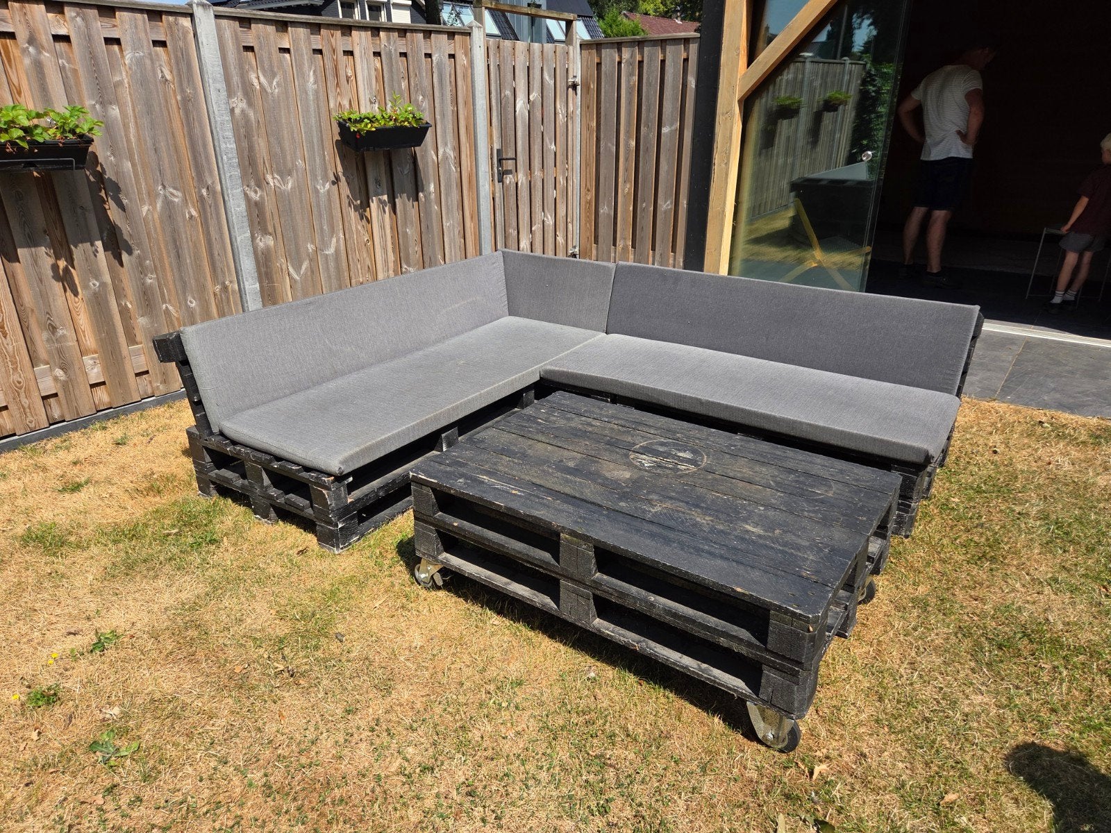 Pallet loungeset, Ophalen, 5 zitplaatsen, Gebruikt, Bank