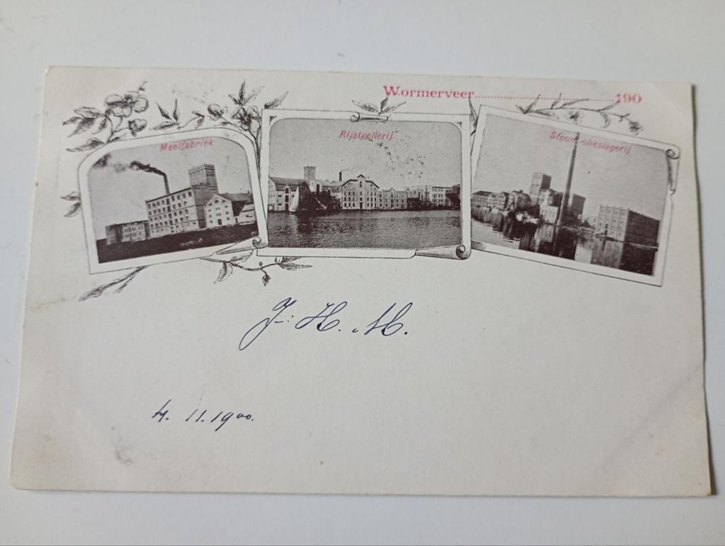 Wormerveer Lithokaart Fabriek 1900, Verzamelen, Ophalen of Verzenden, Voor 1920, Gelopen, Noord-Holland