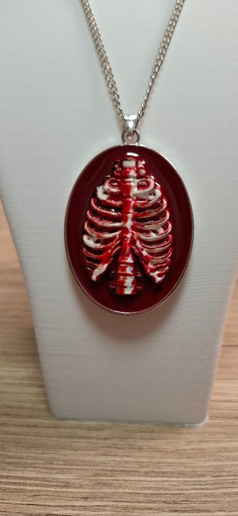 Gothic Ketting met Anatomische Ribbenkast Hanger, Onbekend, Ophalen of Verzenden, Zo goed als nieuw, Onbekend
